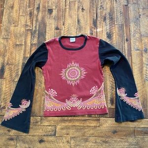 Itsus brand Girls LS Flower Print Shirt M